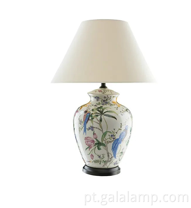 Lâmpada de cerâmica floral de coral requintada para decoração de casa elegante